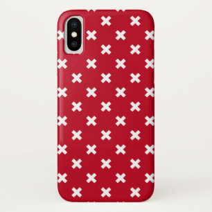 Capa Para iPhone Da Case-Mate Pontos transversais brancos no vermelho