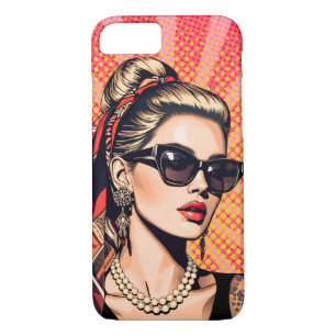 Capa iPhone 8/ 7 Pop Art Woman  Retro Chic