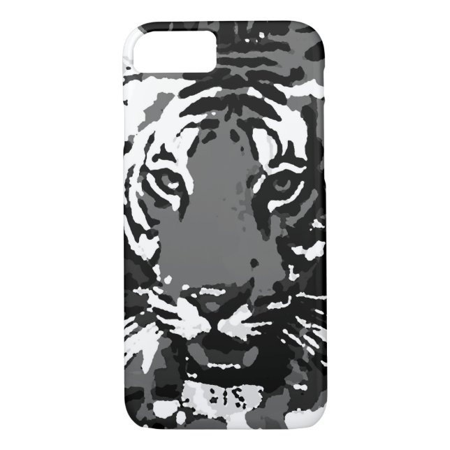 Capa Para iPhone, Case-Mate Pop branco preto Tiger iPhone 7 Case (Verso)