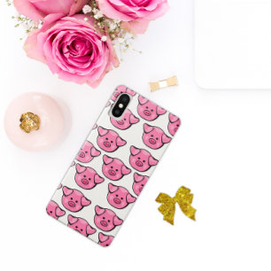 Capa Para iPhone X Porcos cor-de-rosa bonitos