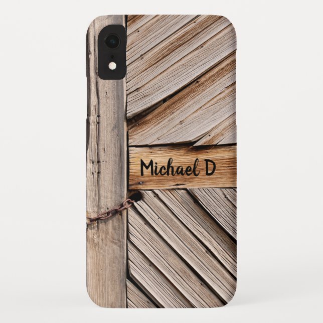 Capa Para iPhone, Case-Mate Porta de madeira rústica personalizável com cadead (Verso)