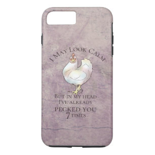 Capa iPhone 8 Plus/7 Plus "Posso Parecer Calmo" Frango