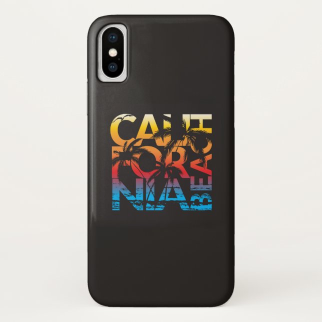 Capa Para iPhone, Case-Mate Poster da praia de Califórnia (Verso)