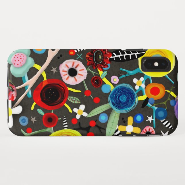 Capa Para iPhone, Case-Mate Prado Floral Negro (Verso (Horizontal))