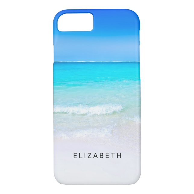 Capa Para iPhone, Case-Mate Praia tropical com um Mar Turquesa Personalizado (Verso)