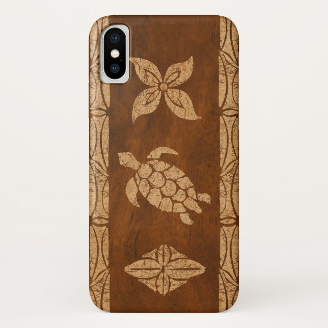 Capa Para iPhone, Case-Mate Prancha samoana da madeira de Koa do falso do (Verso)