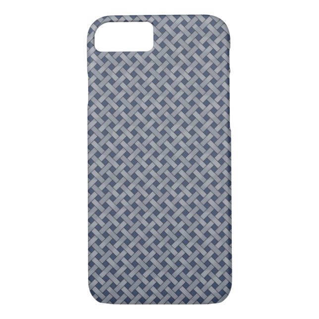 Capa Para iPhone, Case-Mate Prata-padrão de Rattan tecida em azul escuro perso (Verso)