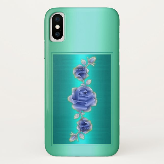 Capa Para iPhone, Case-Mate Presente Azul Metálico Design rosa (Verso)