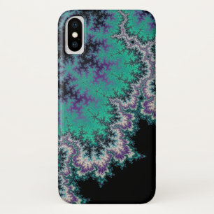 Capa Para iPhone X Preto, cerceta e caixa roxa do iPhone X do Fractal