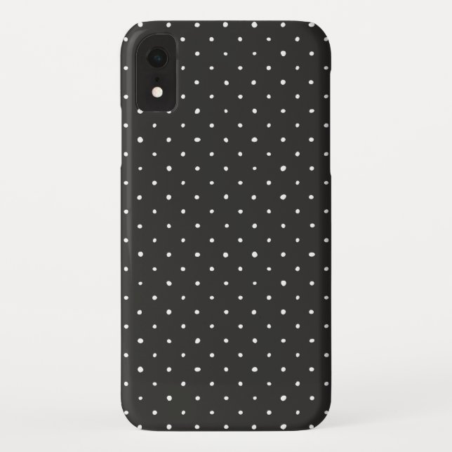 Capa Para iPhone, Case-Mate preto com bolinhas brancas (Verso)