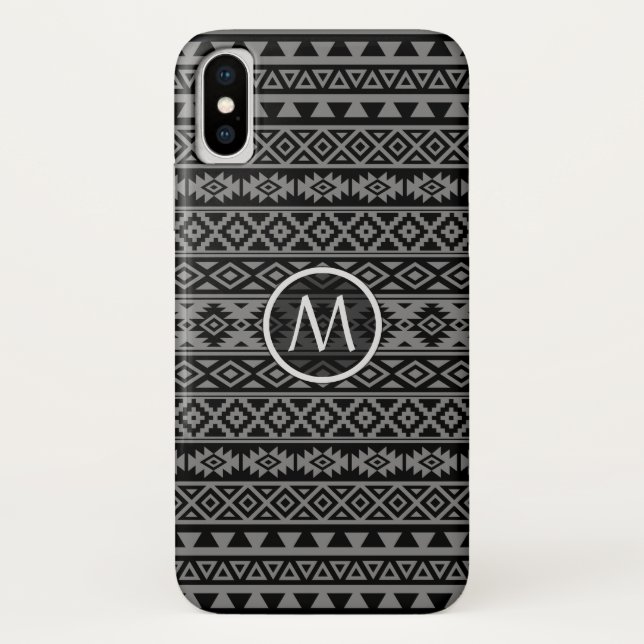 Capa Para iPhone, Case-Mate Preto de Ptn & cinzas estilizados astecas eu (Verso)