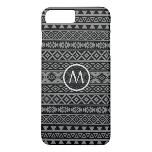 Capa iPhone 8 Plus/7 Plus Preto de Ptn & cinzas estilizados astecas eu