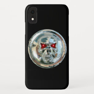 Capa Para iPhone XR Preto do MONOGRAMA dos CAVALEIROS do CRÂNIO