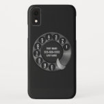 Capa Para iPhone XR Preto do telefone de seletor giratório da velha<br><div class="desc">Design retro do telefone de seletor giratório do vintage</div>
