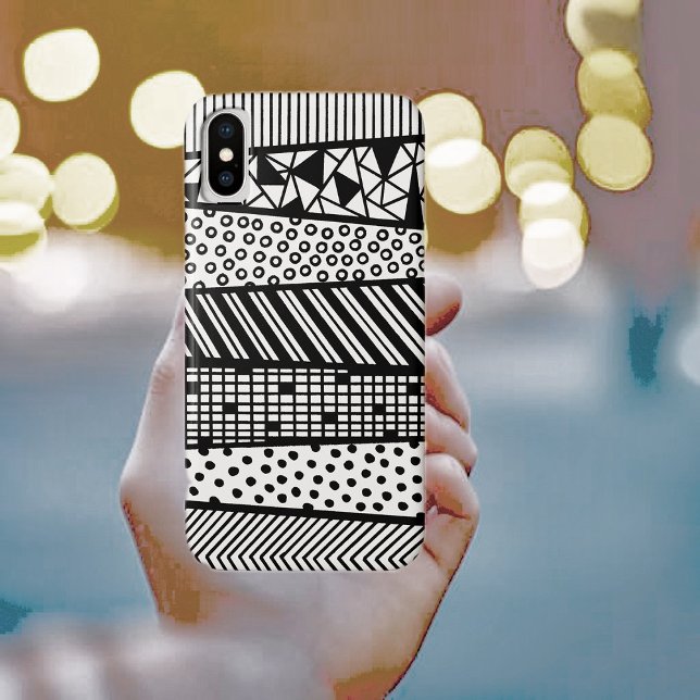Capa Para iPhone, Case-Mate Preto e branco - padrão moderno (Criador carregado)