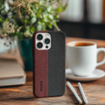 Capa Para iPhone Da Case-Mate Preto e Vermelho Vintage Couve-Preta<br><div class="desc">Couro legal,  vermelho e preto,  com um monograma facultativo.</div>