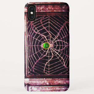 Capa Para iPhone XS Max Preto esmeralda verde da ARANHA E da WEB