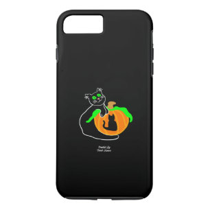 Capa iPhone 8 Plus/7 Plus Preto Gato Pumpkin Apple iPhone 8/7 Plus Case