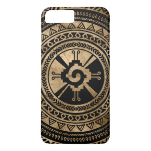 Capa iPhone 8 Plus/7 Plus Preto maia e ouro do símbolo de Hunab Ku