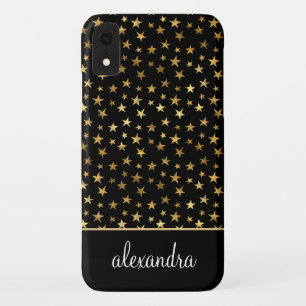 Capa Para iPhone Da Case-Mate Preto - o ouro Stars o monograma celestial