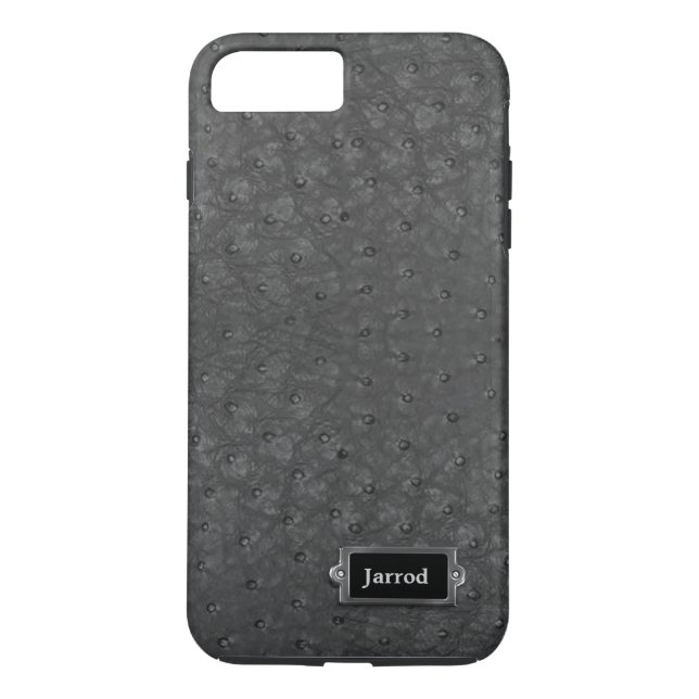 Capa Para iPhone, Case-Mate Preto Ostrich Leather Procure o iPhone 7 Plus Case (Verso)