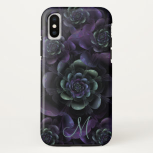 Capa Para iPhone Da Case-Mate Preto roxo da lavanda da cerceta do monograma