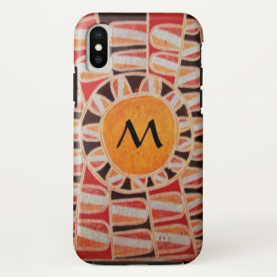 Capa Para iPhone Da Case-Mate Preto vermelho amarelo alaranjado do MONOGRAMA da