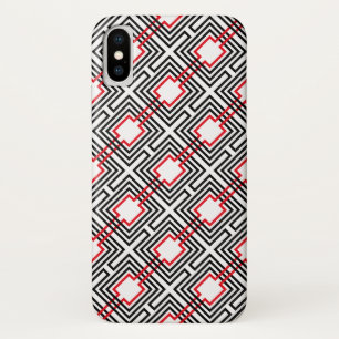 Capa Para iPhone Da Case-Mate Preto Vermelho e Branco Geométrico