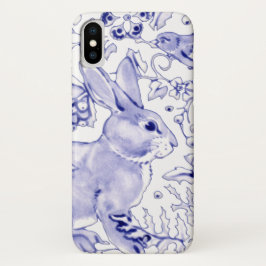 Capa Para iPhone Da Case-Mate Primavera Azul e Coelho Branco e Delft Floral de P