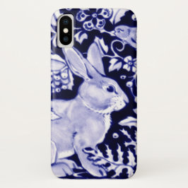 Capa Para iPhone Da Case-Mate Primavera Azul e coelho branco e Páscoa floral de 