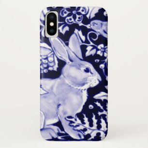 Capa Para iPhone Da Case-Mate Primavera Azul e coelho branco e Páscoa floral de 