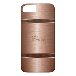 Capa iPhone 8/ 7 Procura Metálica De Cobre Castanho Bruto De Alumín