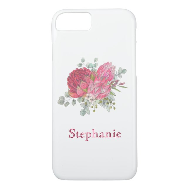 Capa Para iPhone, Case-Mate Protea Flores Aquarela (Verso)
