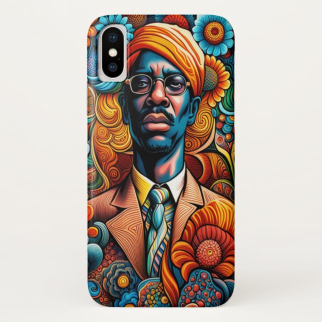 Capa Para iPhone, Case-Mate Psicodélico Homem Afro-Americano Abstrato (Verso)