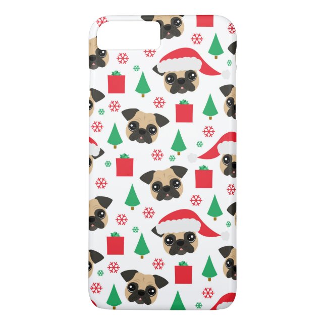 Capa Para iPhone, Case-Mate Pug bonito do Natal (Verso)