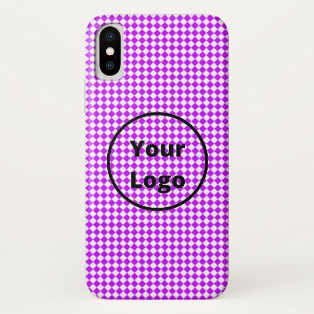 Capa Para iPhone, Case-Mate Purple and white solid diamond (Verso)