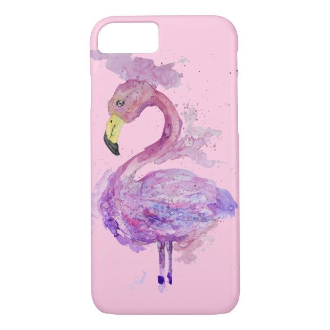 Capa Para iPhone, Case-Mate Purple Flamingo Watercolor (Verso)