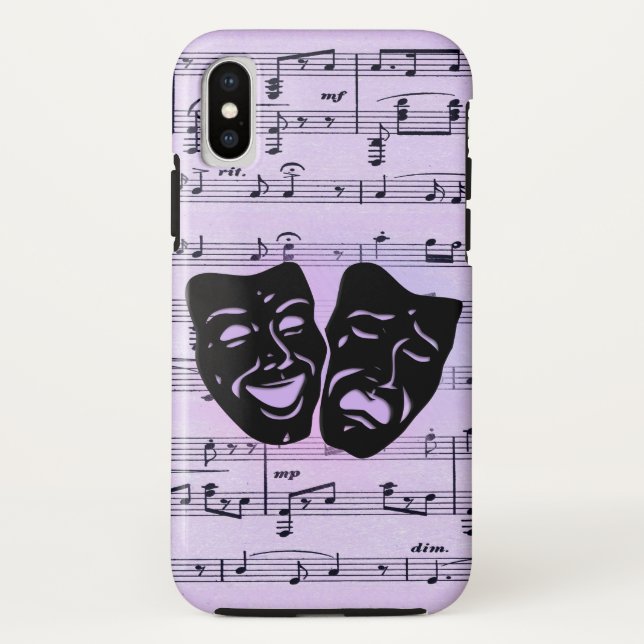 Capa Para iPhone, Case-Mate Purple Music and Theater Masks (Verso)