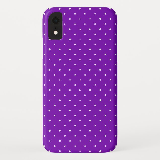 Capa Para iPhone, Case-Mate púrpura com bolinhas brancas (Verso)