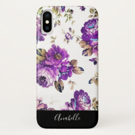 Capa Para iPhone Da Case-Mate Púrpura Flores Padrão com Monograma