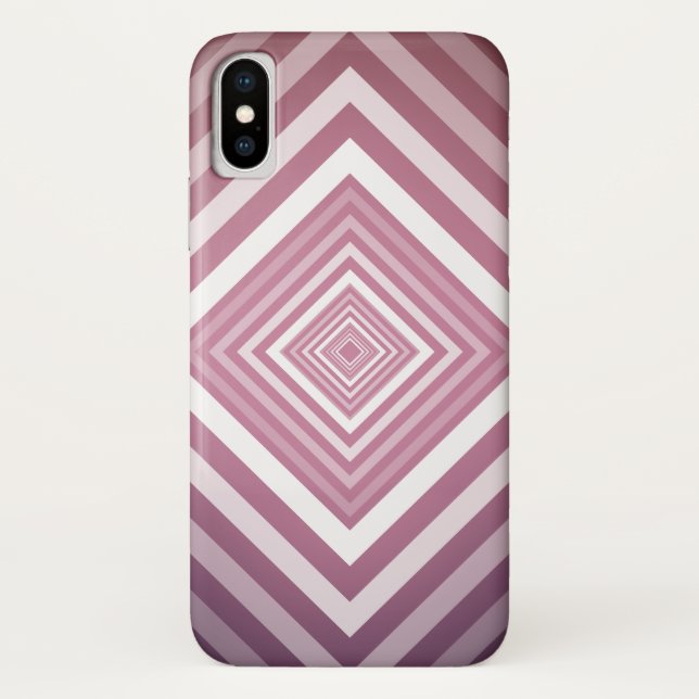 Capa Para iPhone, Case-Mate Quadrados de Gradação Brancos e Rosa Modernos (Verso)