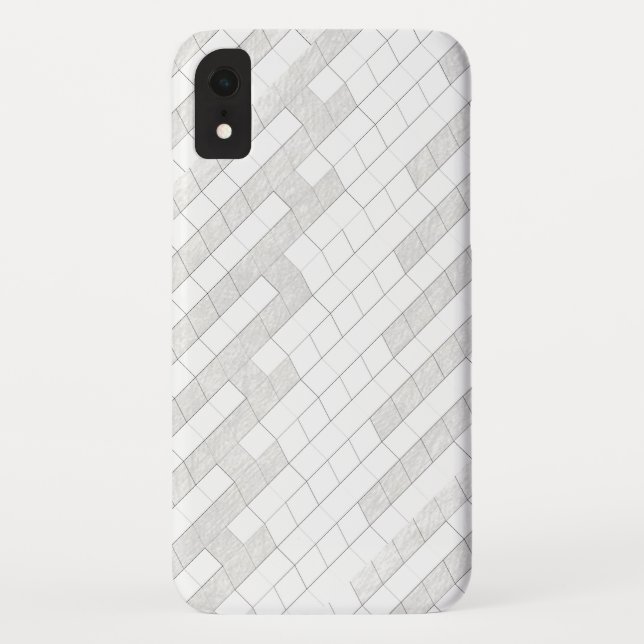 Capa Para iPhone, Case-Mate quadrados em zigue-zague em cinza... (Verso)