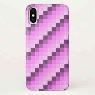Capa Para iPhone X Quadrados Rosa e Púrpura