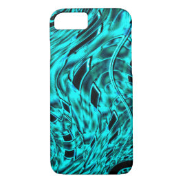 Capa iPhone 8/ 7 Quadrados tortos espelhados na imagem ciana