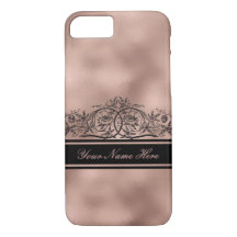 Quadro Floral Preto no Gradiente Dourado Rosa