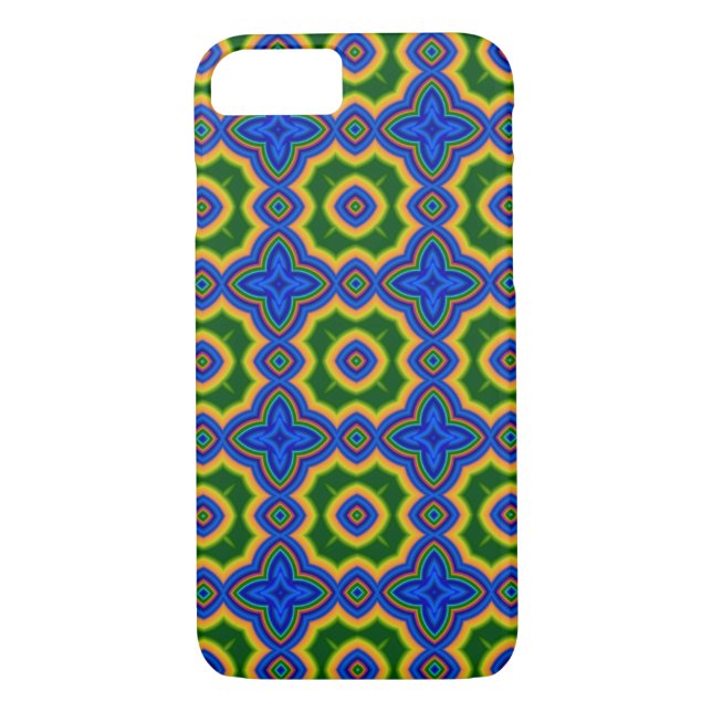 Capa Para iPhone, Case-Mate Quatrefoil marroquino, azul, verde, abstrato laran (Verso)