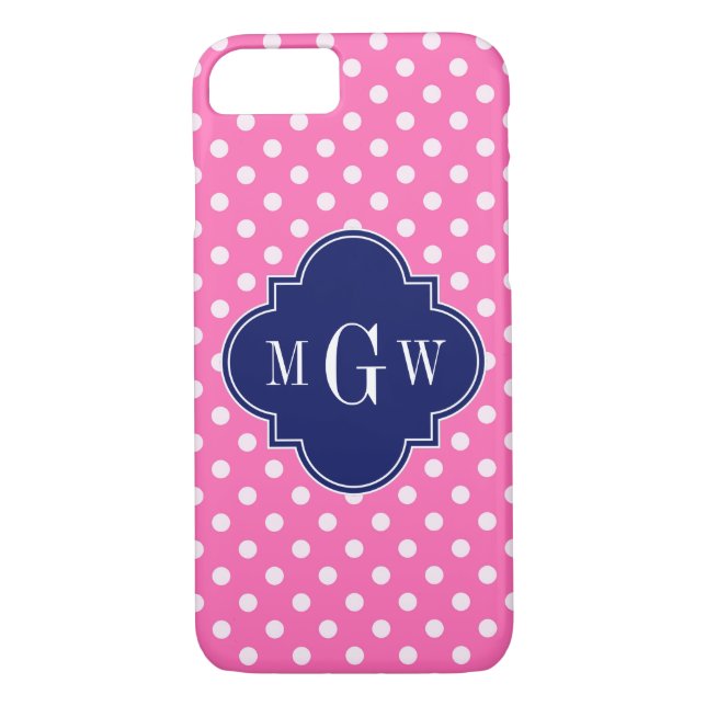 Capa Para iPhone, Case-Mate Quatrefoil Quatrefoil De Marinho Quente Rosa Quent (Verso)