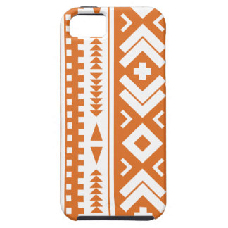 Capa Para iPhone 5 Queimado impressão tribal asteca alaranjado e