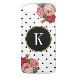 Capa Para iPhone Da Case-Mate Quic Black White Pontos Vintage Monograma Floral D