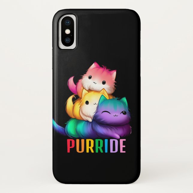 Capa Para iPhone, Case-Mate Rainbow Cats Purride Black (Verso)